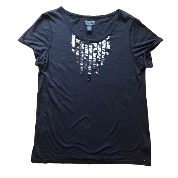 Ralph Lauren Polo Ladies Blue Sequence T-Shirt Tee - Picture 6 of 12